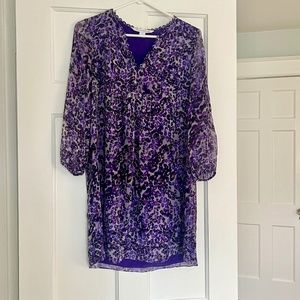 Dvf Purple Silk Mini Dress